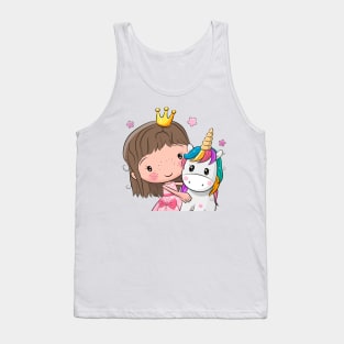Princess with unicorn Tank Top